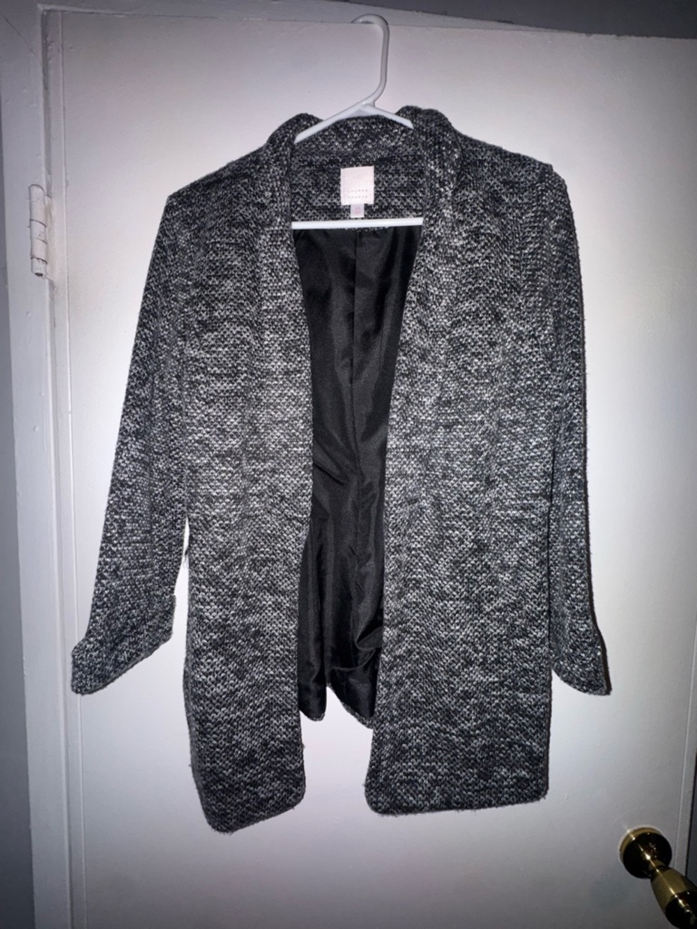LC Lauren Conrad Black and Gray Marled Blazer
